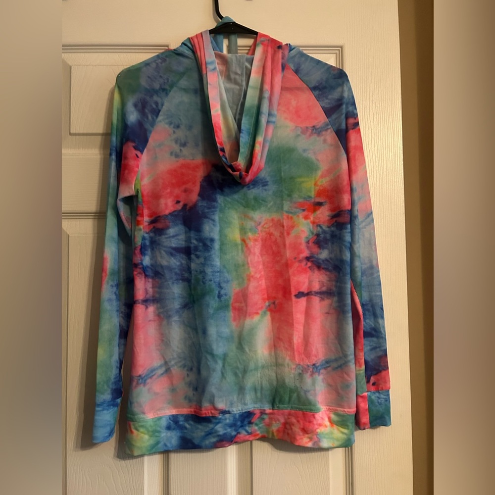 IHeartRaves Hooded Tye Dye long sleeve shirt - Picture 2 of 5